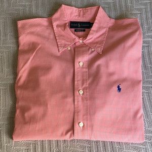 Ralph Lauren red gingham button down, size L